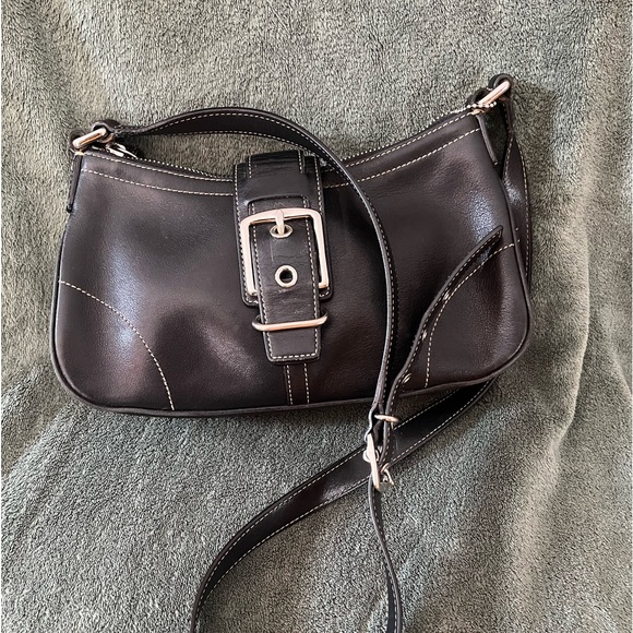 Coach Handbags - Coach Black Leather Shoulder Bag